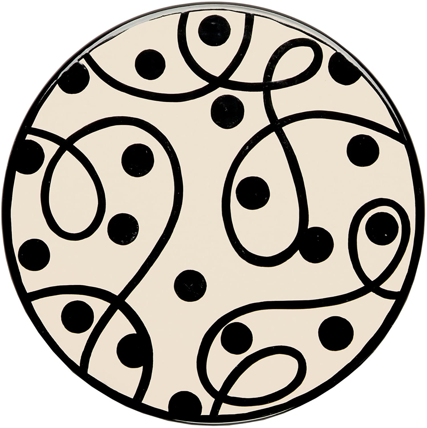 Price:$23.38 International M. Bagwell Collection Ceramic Trivet/Cheese Board, Black and White Pattern: Ceramic Cake Stand: Home & Kitchen