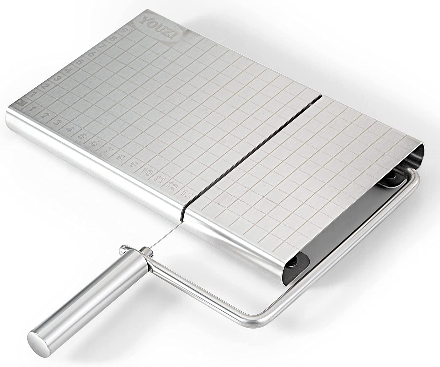 Price:$17.99 Slicer，Stainless Steel Slicer with Accurate Size Scale，Wire cheese Slicer for Butter, Equipped with 5 Replaceable Slicer wires，Spam Slicer: Home & Kitchen