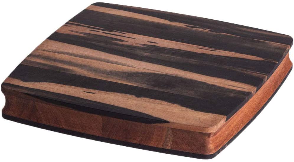 Price:$129.00 Falone Reversible Cutting Board Made of Solid West African Crelicam Ebony Wood – 11.4'' x 11.4'' x 1.6'', Heavy-Duty, Premium Serving Board with Carved Grip Edge – Includes Conditioning Oil: Home & Kitchen