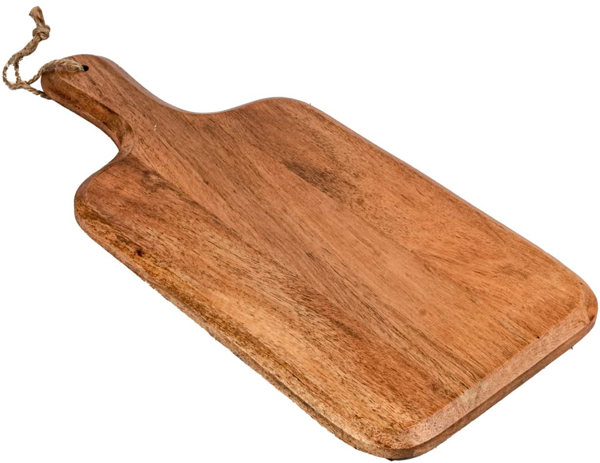Price:$14.99 Kaizen Casa Acacia Wood Cutting Board, for Meat, Cheese, Bread, Vegetables & Fruits, with Grip Handle (15" x 7"): Home & Kitchen