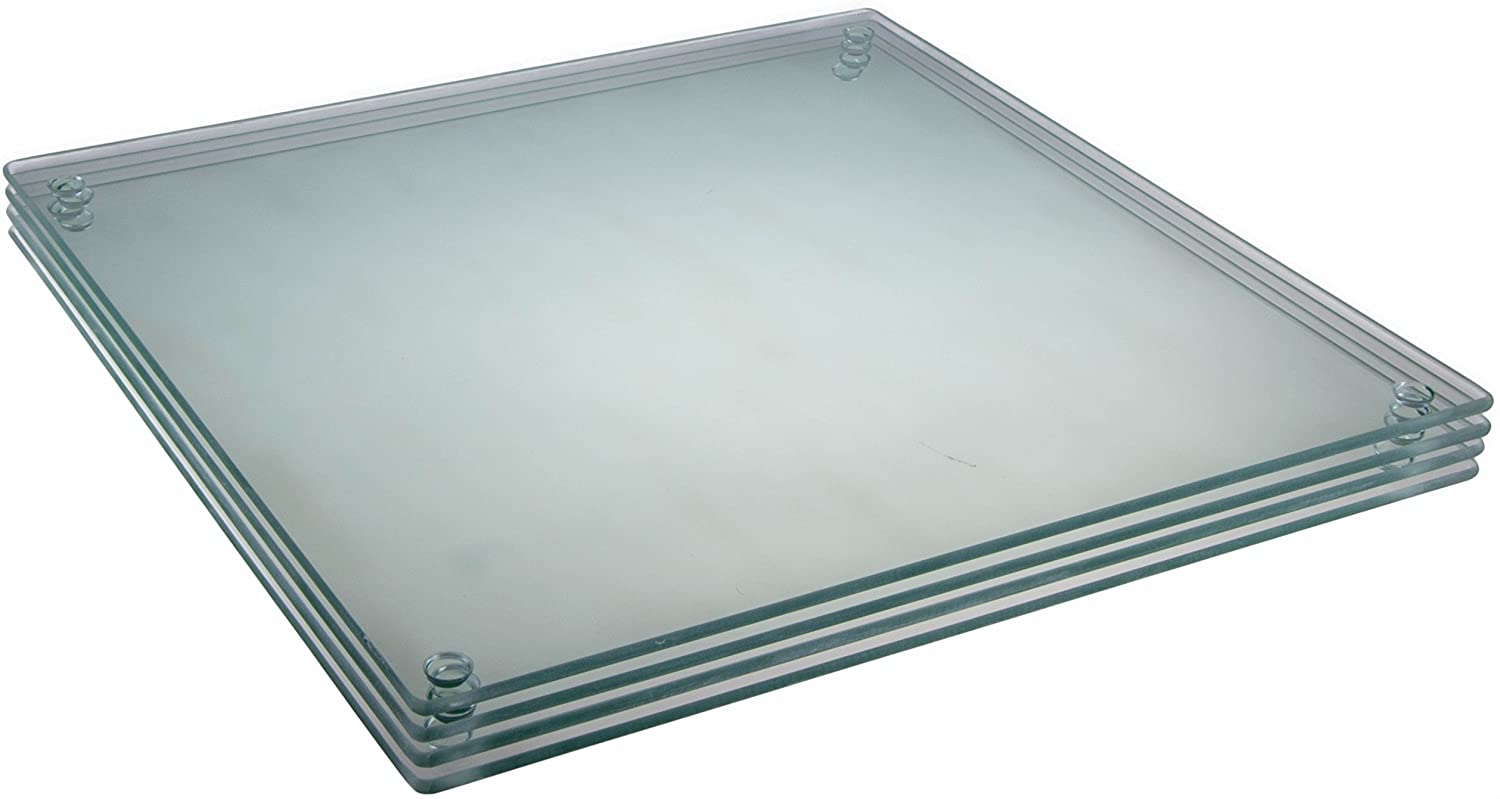 Price:$28.99 Non Slip Cutting Board Set by Clever Chef - Shatter-Resistant, Durable, Stain Resistant, and Dishwasher Safe - 9.75" x 9.75": Home & Kitchen