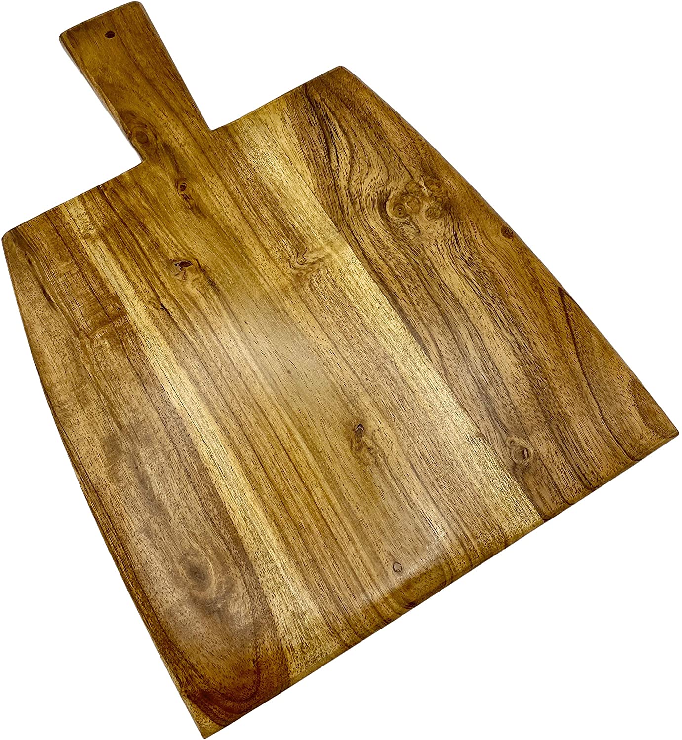 Price:$27.99 Wood Cutting Board with Paddle Handle for chopping, charcuterie, cheese, bread, antipasto: Home & Kitchen