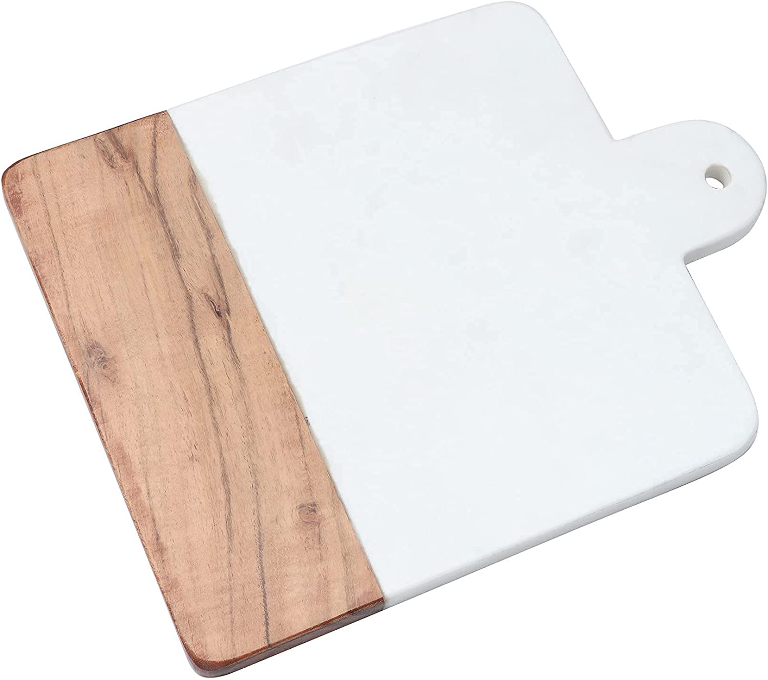 Price:$40.97 Natural Wooden And Marble Cutting Board Square Shape Chopping Board Champagne Marbles Stylish Cheese Board For Home And Kitchen Decor & Accessories Best Gift For Cooking Lover Size Lx31, Wx24Cm: Home & Kitchen