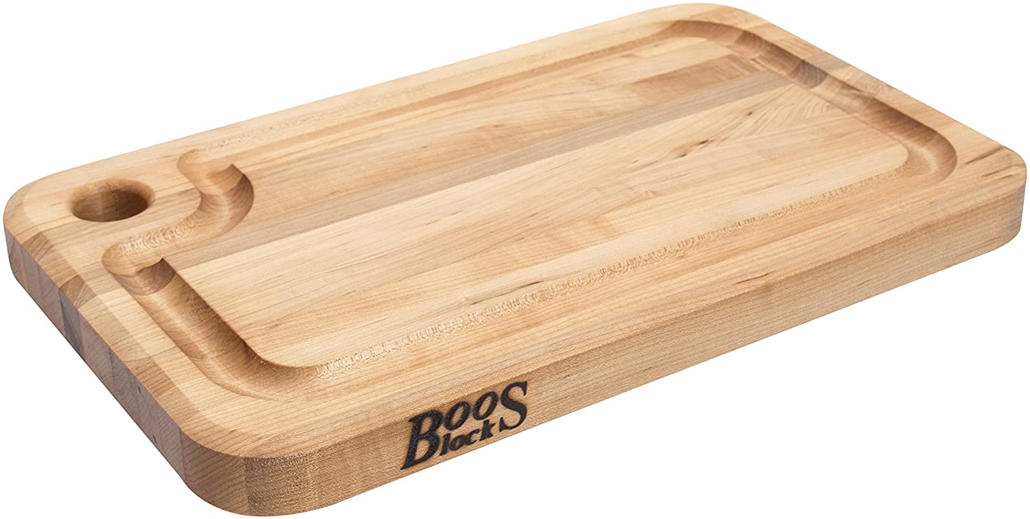 Price:$51.95 Boos Block MPL1610125-FH-GRV Prestige Maple Wood Edge Grain Reversible Cutting Board with Juice Groove, 16 Inches x 10 Inches x 1.25 Inches: Home & Kitchen