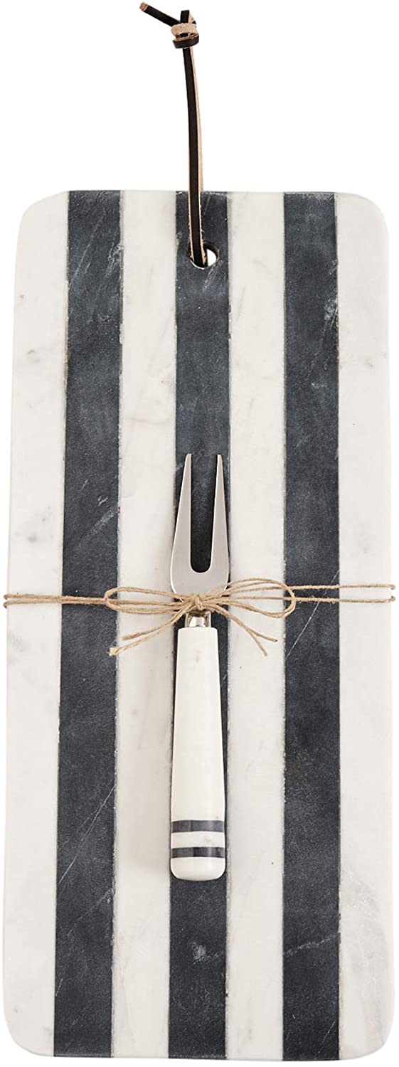 Price:$34.40 Pie Striped Marble Board Sets (Long), "board 16"" x 7"" | spreader 7""": Home & Kitchen