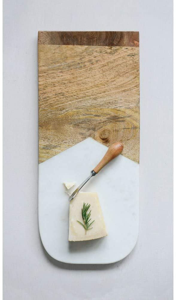 Price:$40.50 Co-Op Marble & Mango Wood Cutting Canape Knife Cheese Board, 1 EA, Brown : Home & Kitchen