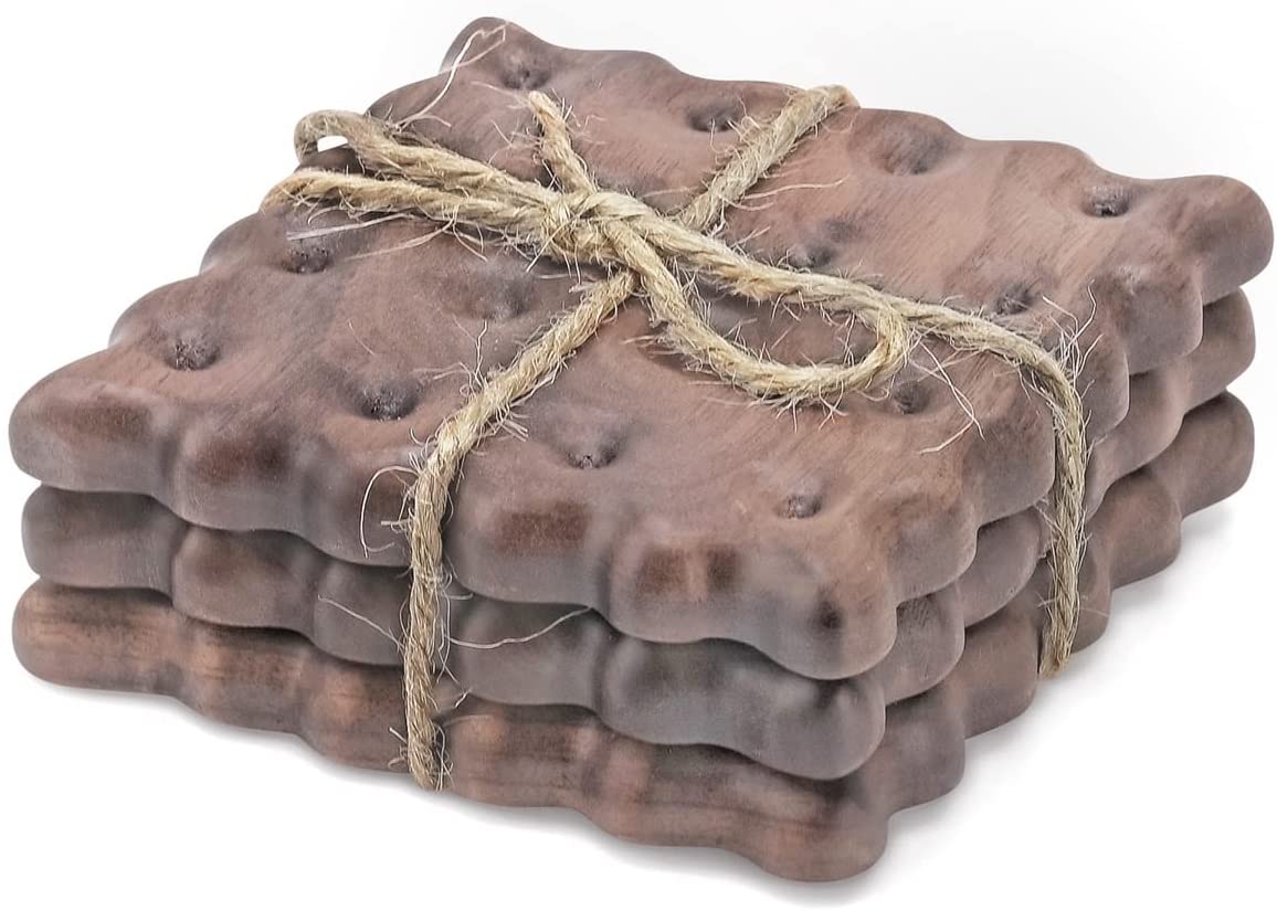 Price:$24.99 Wooden Cookie Coaster (Walnut) 3 Pack — Coaster Set for Drinks/Tea/Home Decor/Coffee Table/Kitchen Table/Charcuterie Board Set/Cheese Board Set/Christmas : Everything Else