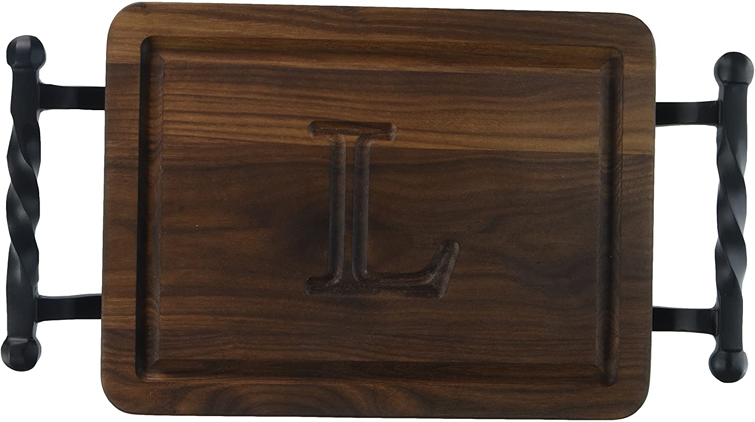 Price:$45.49 Boards W200-STWB-L Thick Bar/Cheese Board with Twisted Ball Handle, 9-Inch by 12-Inch by 3/4-Inch, Monogrammed"L", Walnut: Bar Cutting Boards: Home & Kitchen