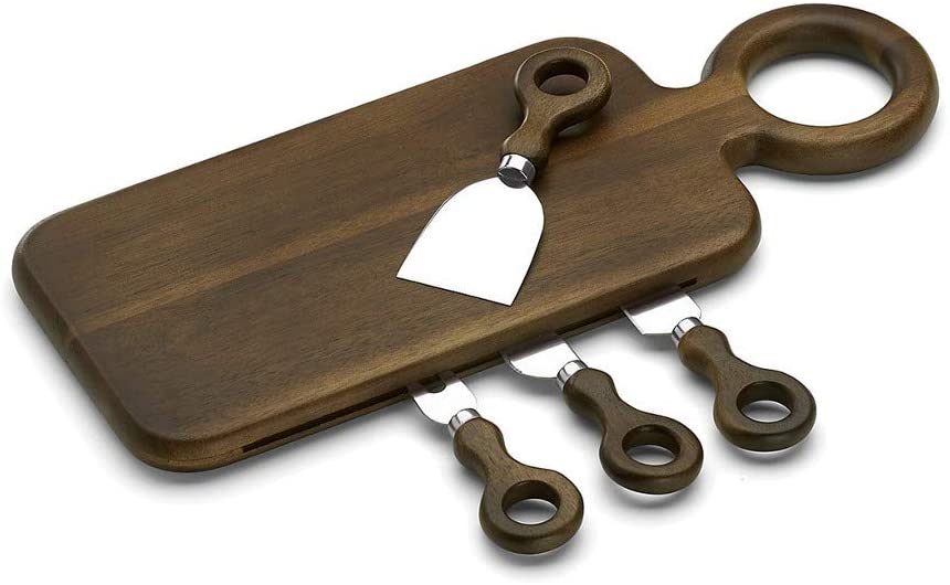 Price:$49.89 Niklas Cheese Board with Knives, 1.70 LB, Brown: Cheese Plates