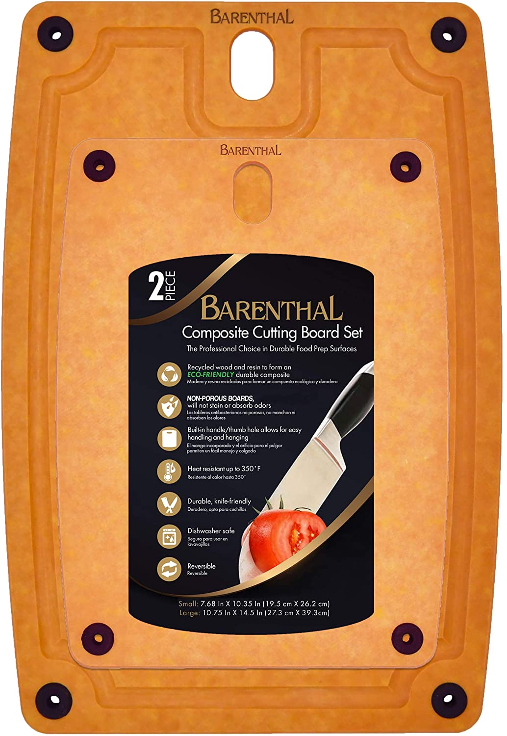 Price:$34.99 2-pc. Eco-Friendly Composite Reversible Cutting Board Set with Handles, Small/Large: Home & Kitchen