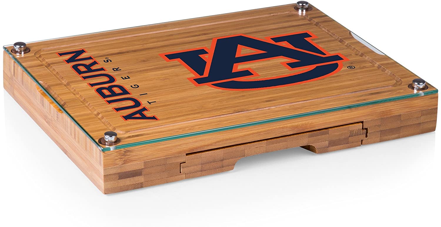 Price:$68.47 TIME NCAA Auburn Tigers Concerto Glass Top Cheese Board and Knife Set - Charcuterie Board Set - Glass Top Cutting Board : Home & Kitchen