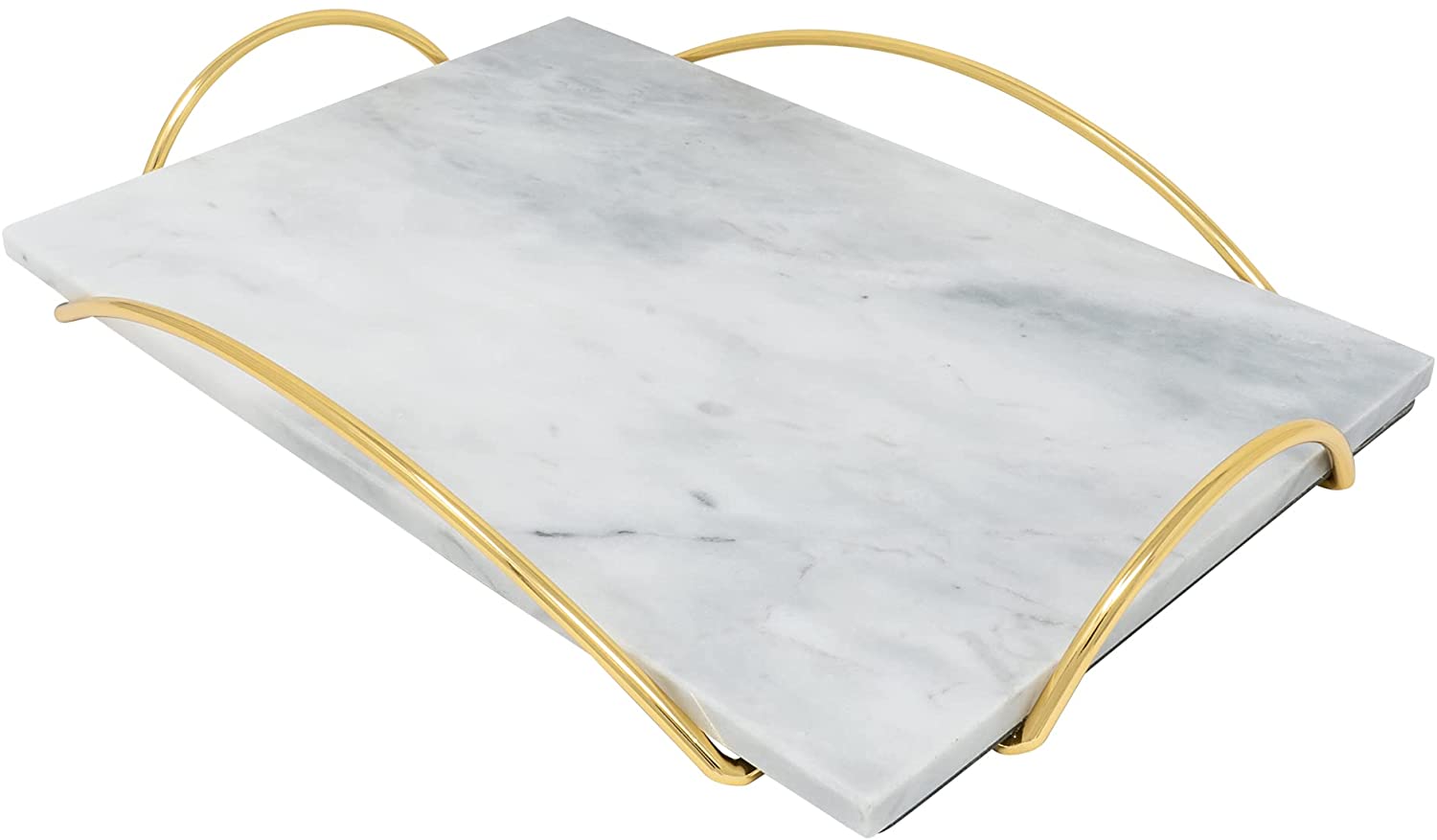 Price:$39.99 Marble Tray with Gold Metal Handles - Real Marble Decorative Tray for Vanity - Chic Modern Perfume Tray (Rectangle, + Gold) : Home & Kitchen