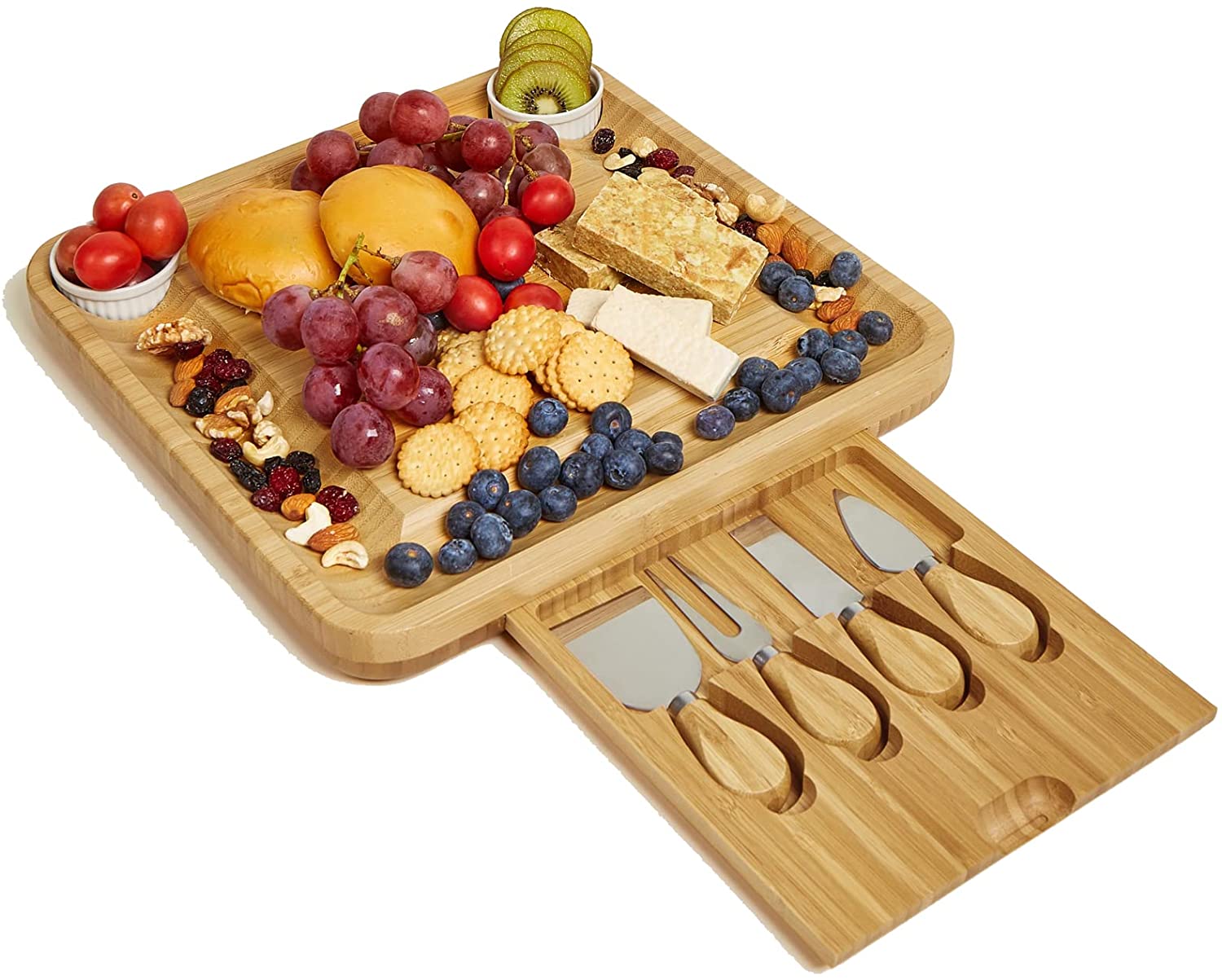 Price:$39.99 Cheese Charcuterie Board Wooden Serving Tray for Wine Cheese Meat,Idea Gift: Cheese Plates