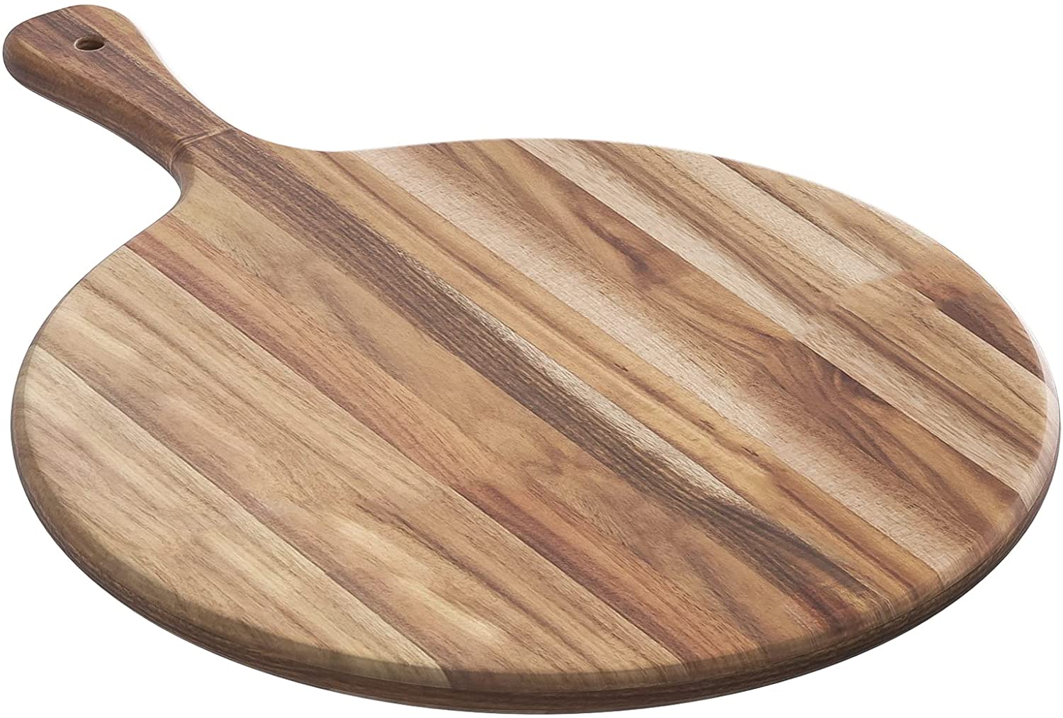 Price:$18.99 Wooden Pizza Peel (16"x12")–Acacia Wood Round Pizza Paddle & Cutting Serving Board for Home Baking, Cheese, Fruits, Vegetables, Bread, Charcuterie - Farmhouse Wall Decor: Home & Kitchen