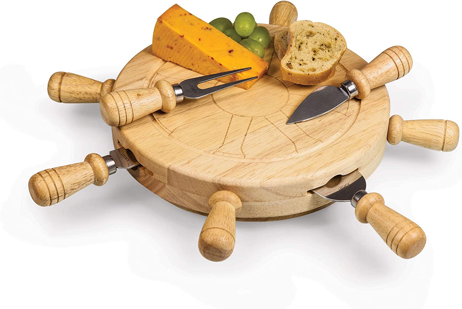 Price:$50.99 - a Picnic Time Brand Mariner Cheese Board and Tool Set 14 x 12 x 4: Cutting Boards: Home & Kitchen