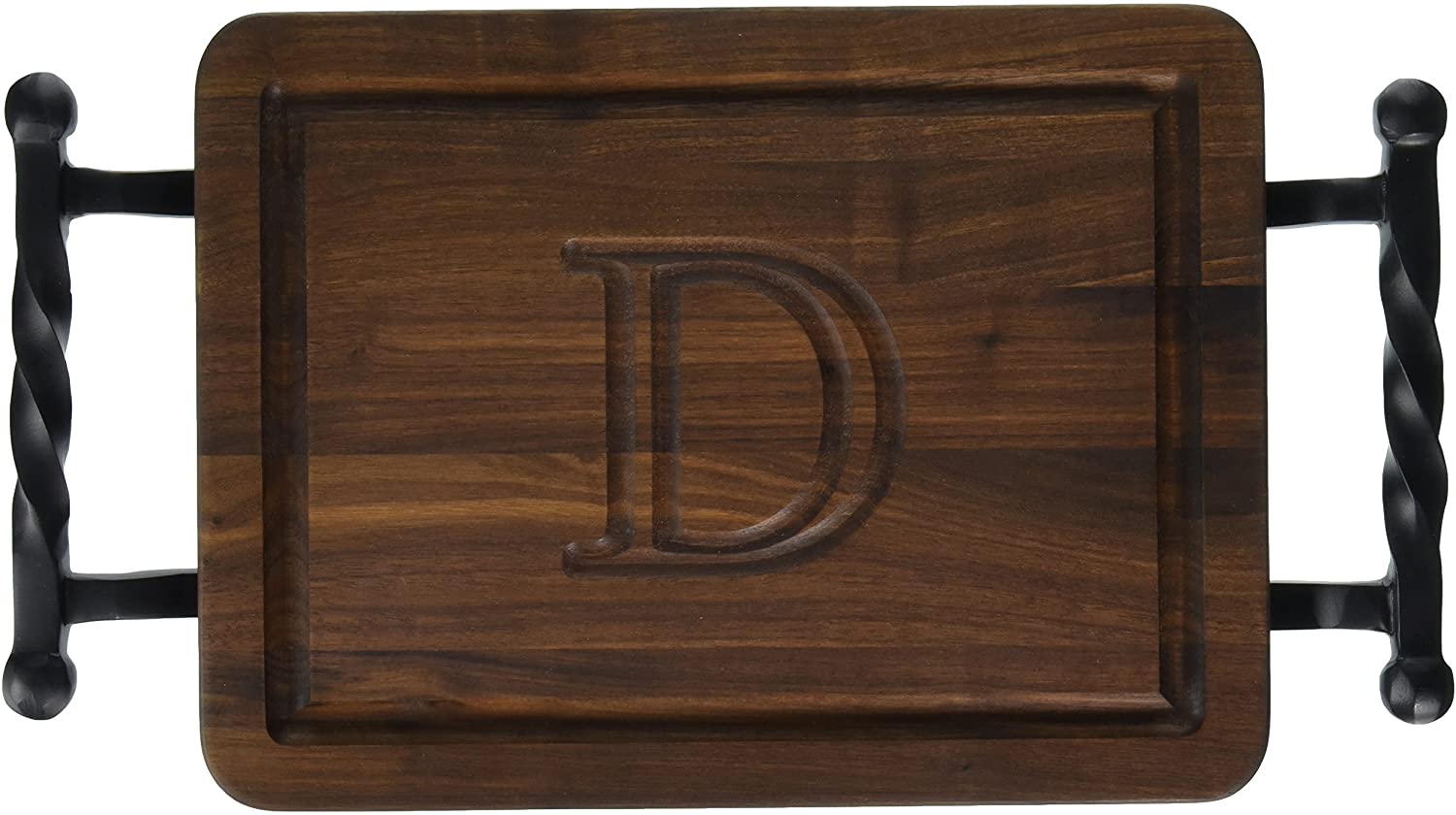 Price:$45.61 Boards W200-STWB-D Thick Bar/Cheese Board with Twisted Ball Handle, 9-Inch by 12-Inch by 3/4-Inch, Monogrammed"D", Walnut: Bar Cutting Boards: Home & Kitchen