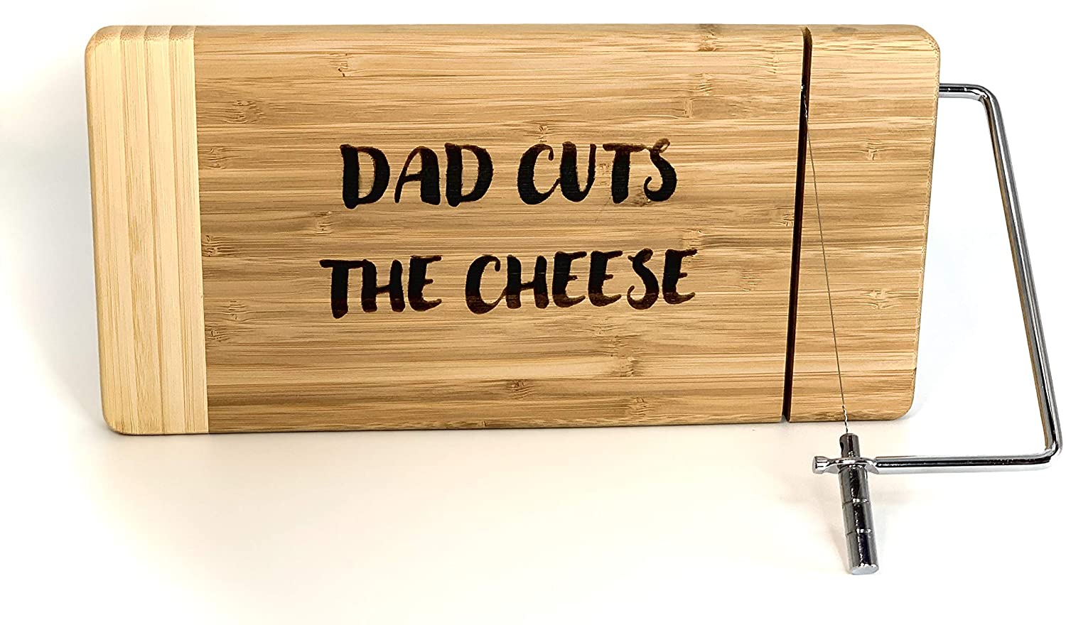 Price:$11.49 the Cheese Gift Cheese Cutting Board with Stainless Cutting Wire (Dad): Home & Kitchen