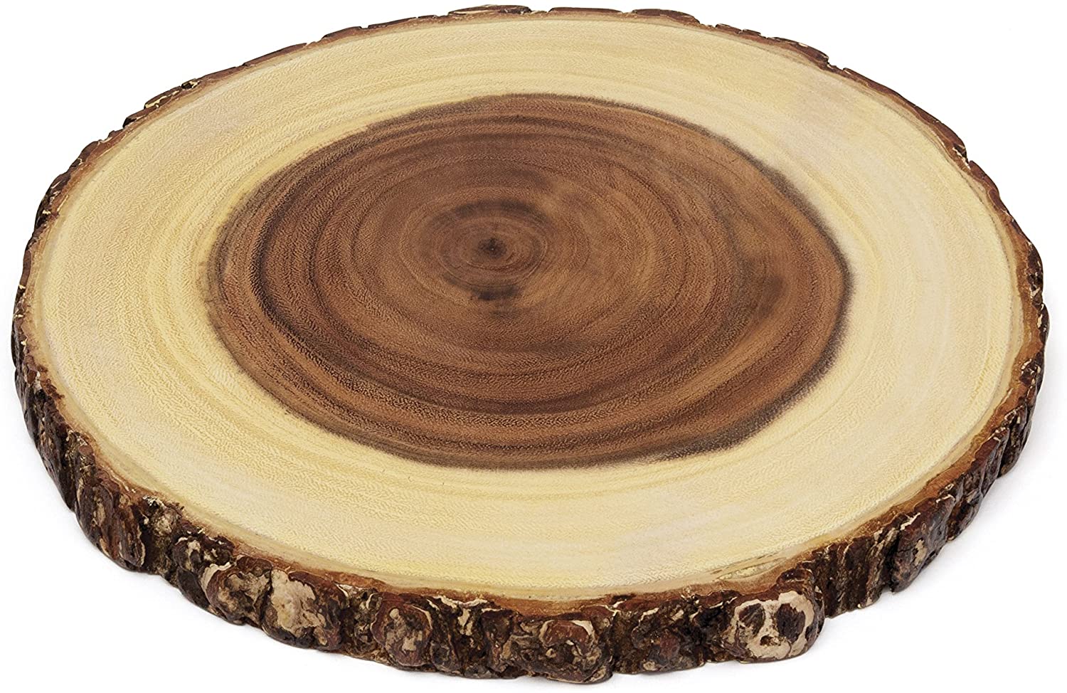 Price:$26.99 International Acacia Bark Slab Board for Serving Cheese, Crackers, and Hors D'oeuvres, Medium: Platters