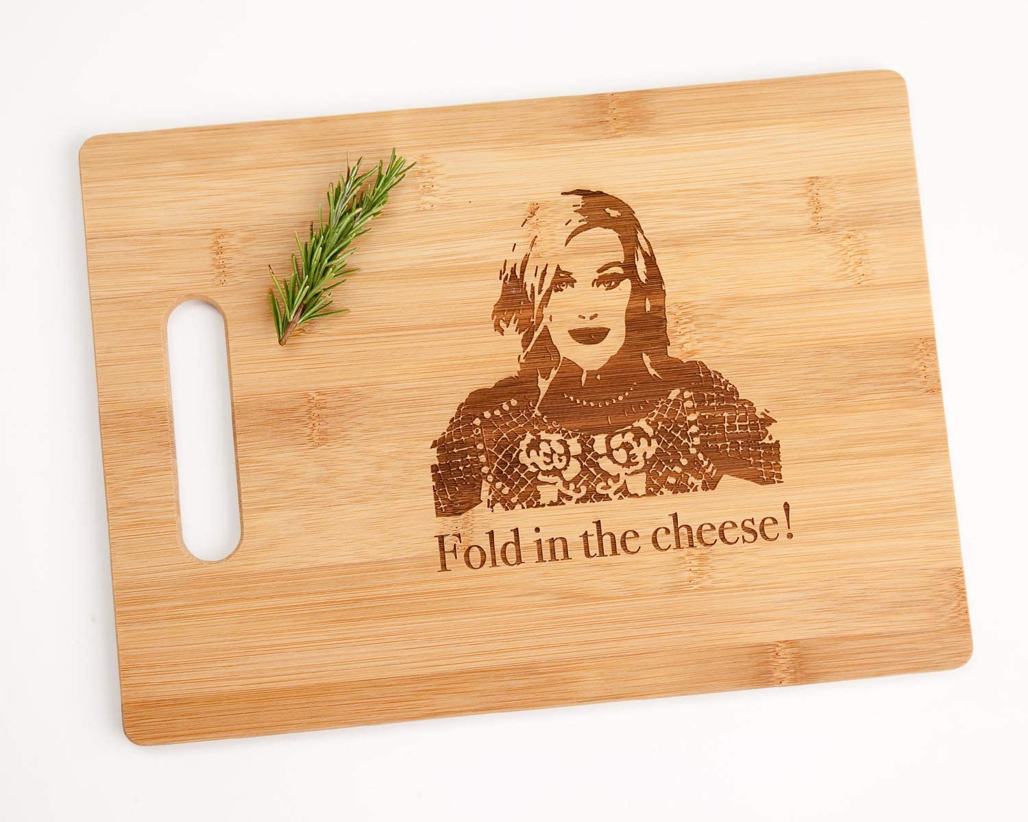 Price:$26.99 Fold in the Cheese Bamboo Cutting Board with Handle 9.5x13": Home & Kitchen
