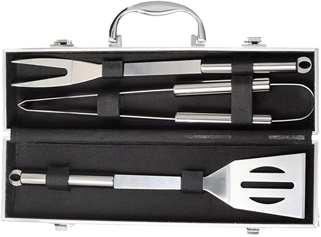 Price:$13.74 Merchandise NCAA Iowa State Cyclones Grill Master BBQ Set (3 Piece), One Size, Silver : Patio, Lawn & Garden