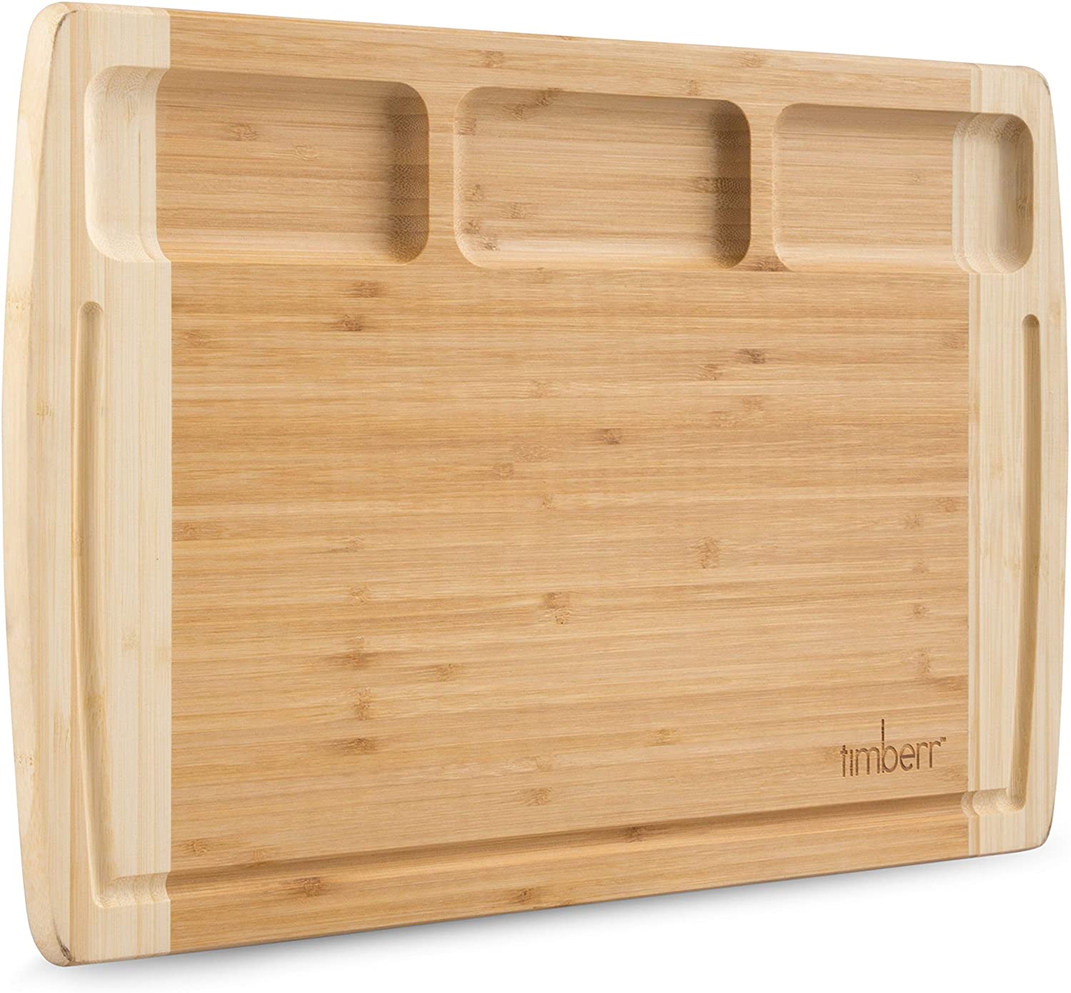 Price:$18.99 Large Organic Bamboo Cutting Board for Kitchen - Wood Charcuterie Board, Chopping Block, Meat and Cheese Board 18 x 12 Inches: Home & Kitchen
