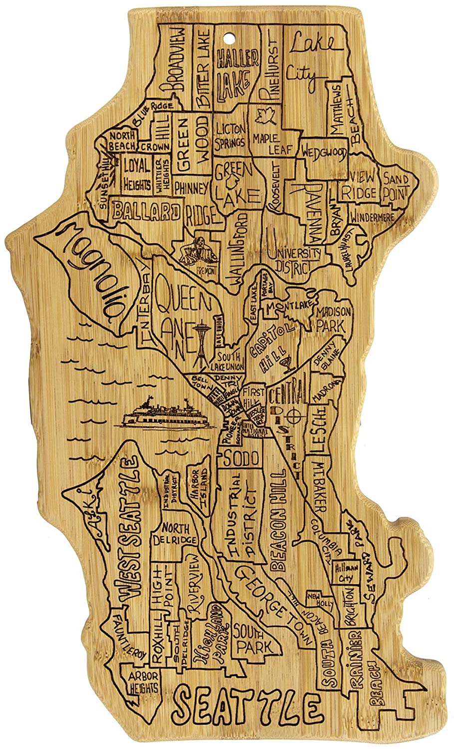 Price:$26.99 Bamboo Seattle City Life Bamboo Serving and Cutting Board: Home & Kitchen
