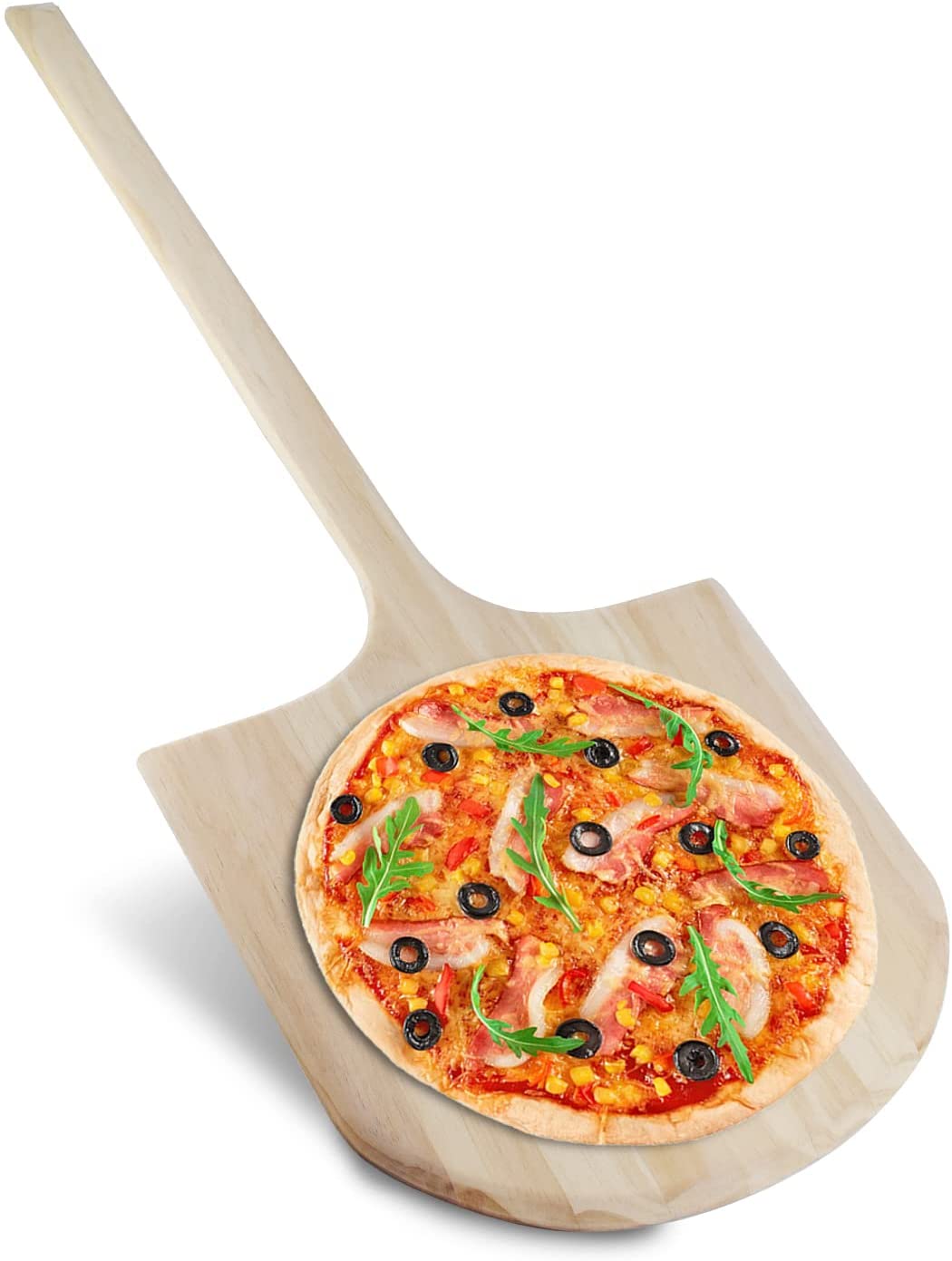 Price:$26.67 Peel 14 inch wood - Extra Large Wood Peel Board DTOOA Plate Paddle with Easy Grip Handle Oven Safe for Homemade Pizza, Cheese and Charcuterie Boards(14" x 16" x 39"): Home & Kitchen