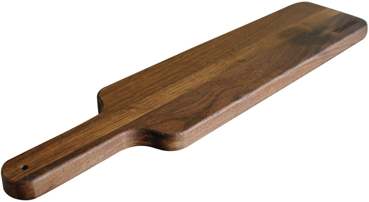 Price:$50.00 Boys Kitchens - Made in USA - Walnut Wood Cutting Board with Handle - Charcuterie Platter (Walnut, 4x20 with handle): Home & Kitchen