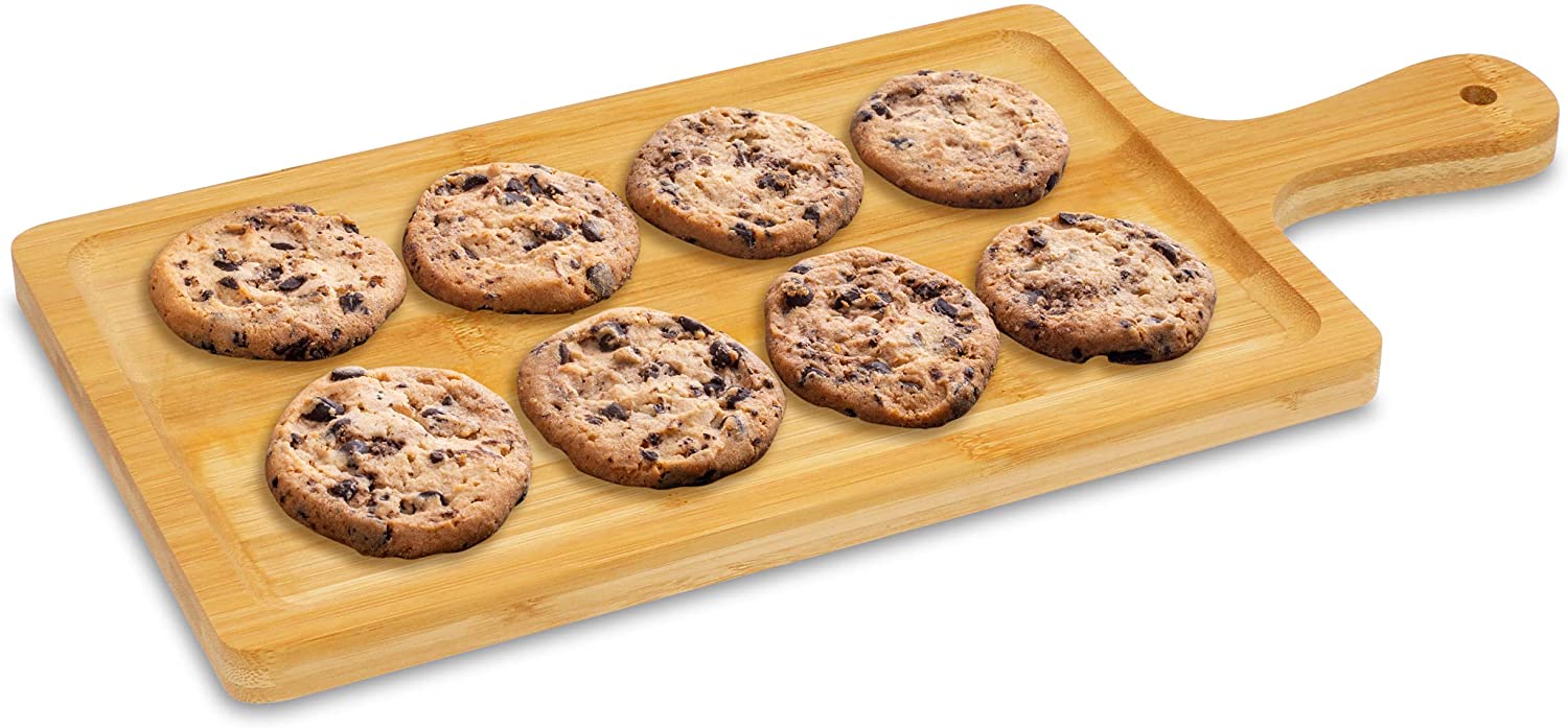 Price:$15.99 Cookie Platter - Bamboo Serving Platter - Cookie Serving Platter, Cheese Platter Board, Fruit Platter, Mini Charcuterie Board: Platters
