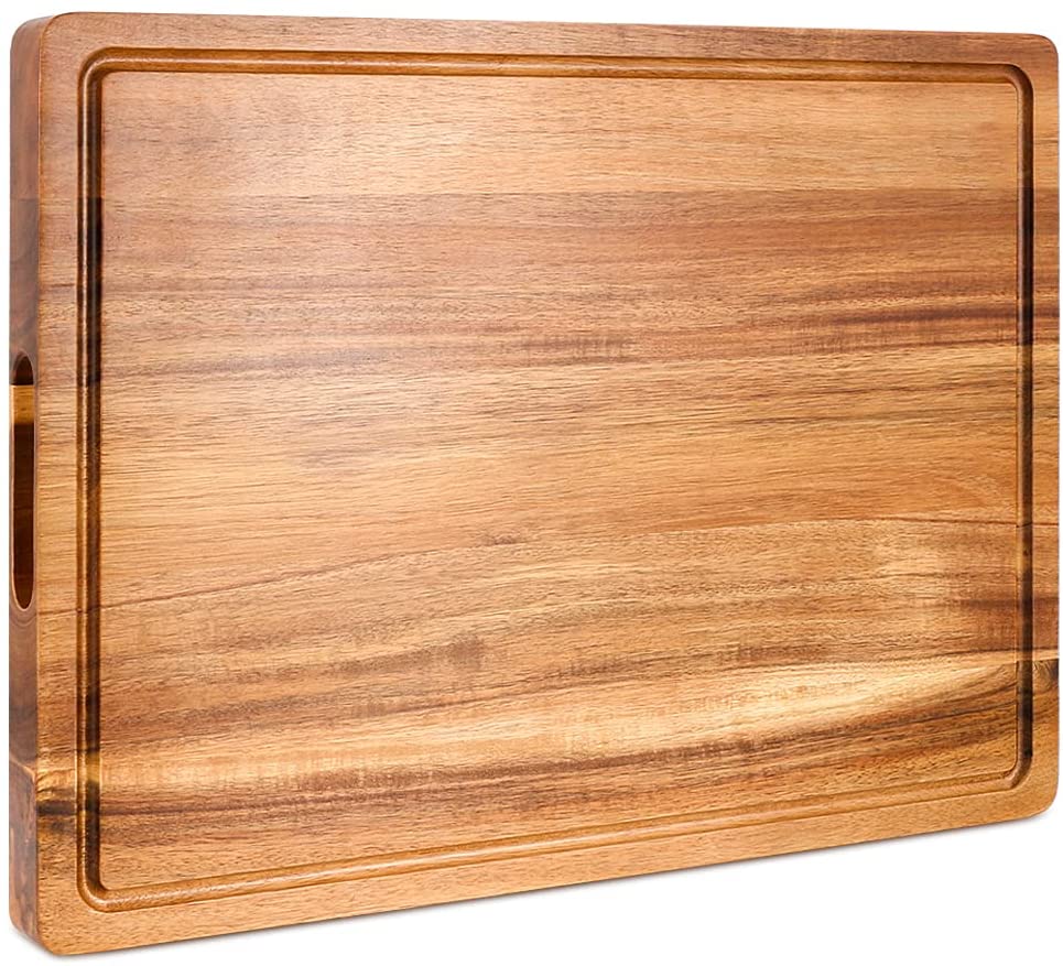 Price:$99.99 Cutting Boards,Large Acacia Wooden Chopping Board for Kitchen, Reversible Charcuterie Boards for Meat Fruits and Veggies: Home & Kitchen