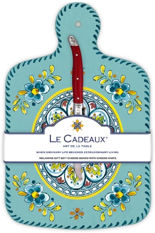 Price:$29.99 Cadeaux Madrid Cheese Board With Knife, Turquoise: Home & Kitchen