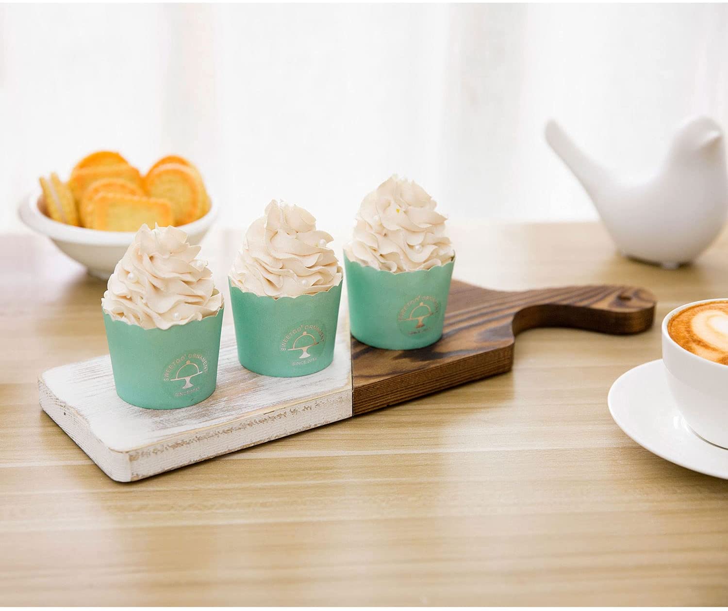 Price:$11.50 Paddle Serving Board Dessert/Cheese Tray Charcuterie Platter Shabby White Washed & Burnt Wood : Home & Kitchen