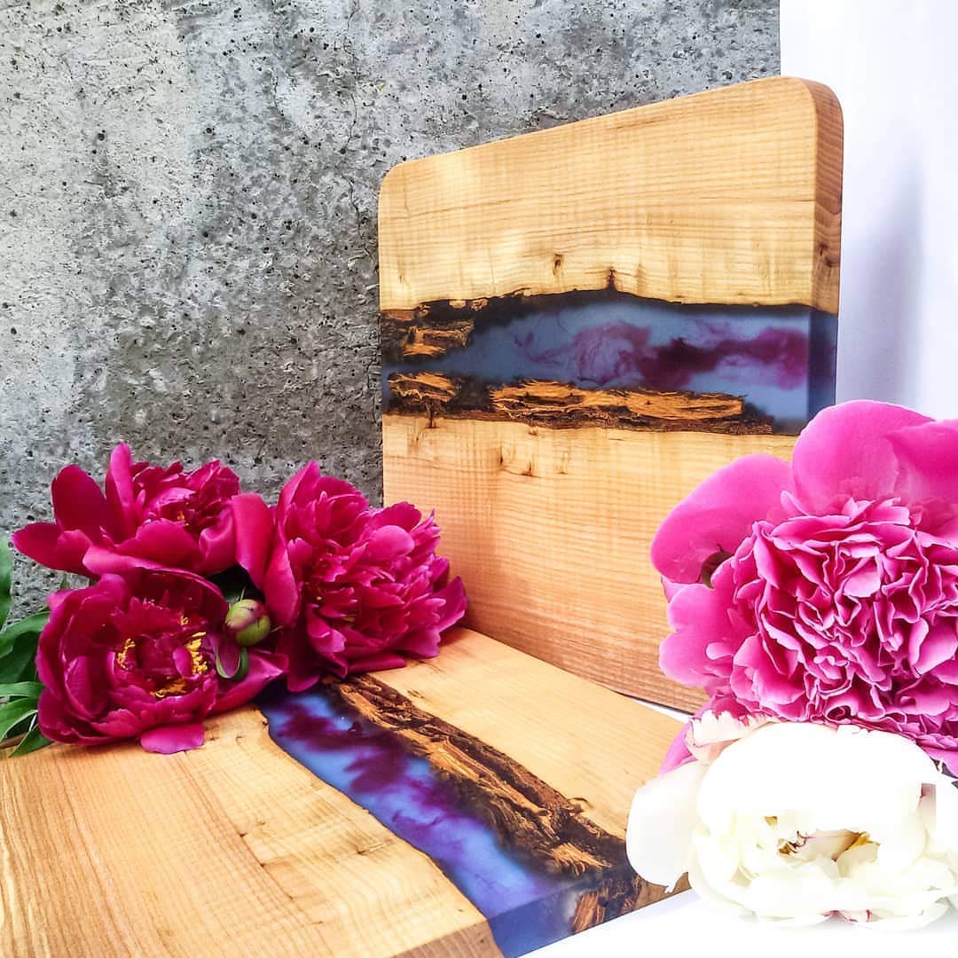Price:$95.00 Resin Board | Handcrafted River Board, Resin Wooden Serving Board Antipasto Platter Charcuterie, Gift Board : Handmade Products