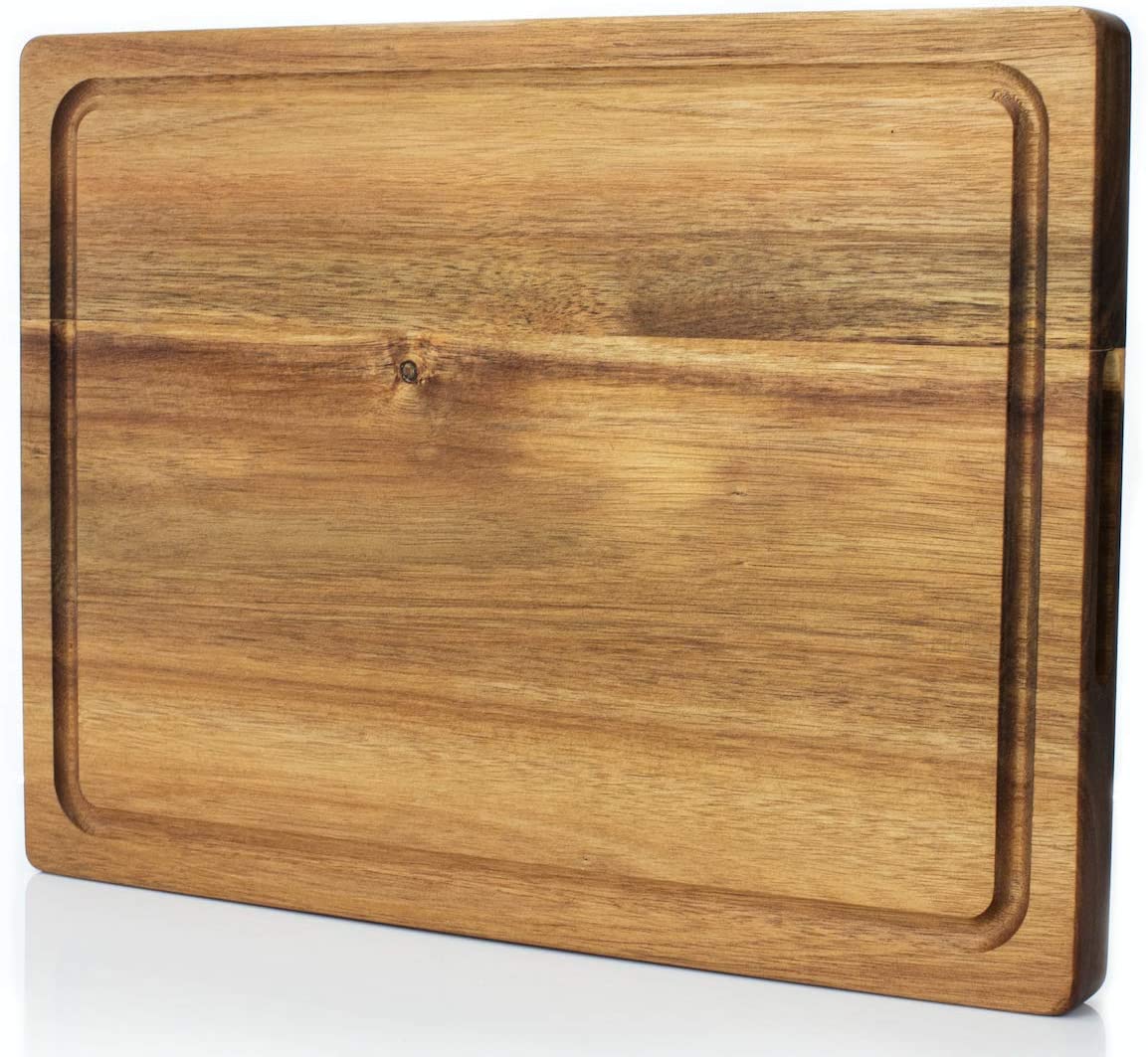 Price:$39.95 Collection Reversible Acacia Butcher board with Juice grooves- Eco-Friendly, Durable, Kitchen Counter Cutting Board: Home & Kitchen