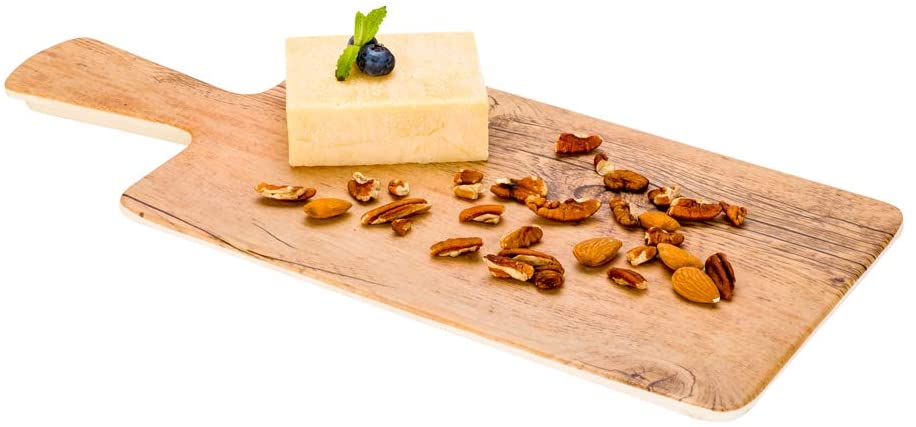 Price:$22.70 16.5 Inch x 7 Inch Serving Board, 1 Cheese Platter Board With Handle - Rectangle, Large, Countryside Brown Faux Wood Charcuterie Serving Tray, Break Resistant, For Appetizers And Spreads : Everything Else