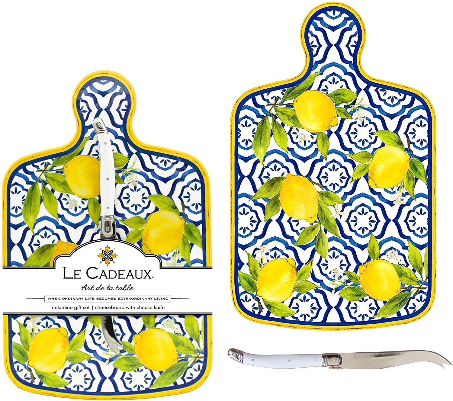 Price:$38.00 Cadeaux Melamine Cheeseboard with Cheese Knife Gift Set, Palermo: Cheese Plates