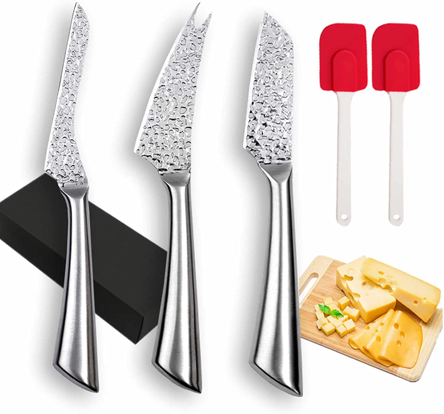 Price:$10.99 Knife Set for Charcuterie Board , Stainless Steel Knives Set Of 3,Long Handle Hard and Soft Knife Gift Set ,Charcuterie Board Accessories with Spreaders: Home & Kitchen