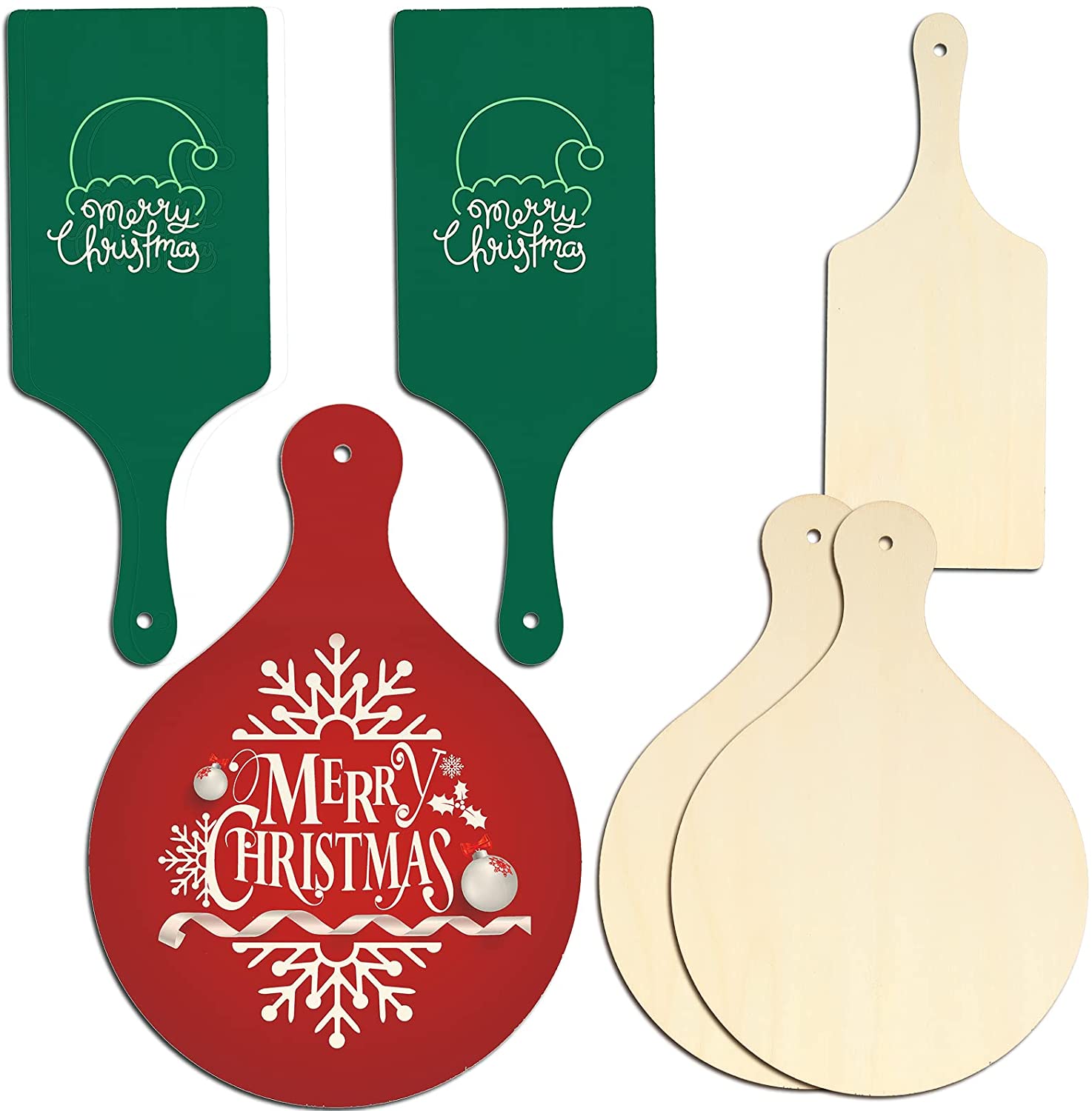 Price:$10.99 Pieces Mini Wooden Cutting Boards with Handle Wooden Paddle Chopping Board Unfinished Wooden Cheese Boards for Home Kitchen Cooking Farmhouse Decor Craft (9 x 3.5/ 9 x 6.2 Inch, Rectangle, Circle): Home & Kitchen