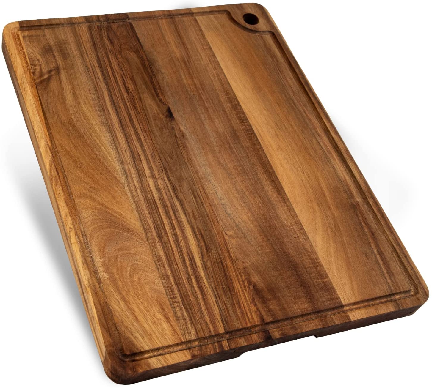 Price:$42.99 Wood Cutting Board, Wood Chopping Boards for Kitchen with Deep Juice Groove, Organic Acacia Butcher Block for Meat and Vegetable, Wooden Serving Board with Grip Handles, 17x13x1'': Home & Kitchen