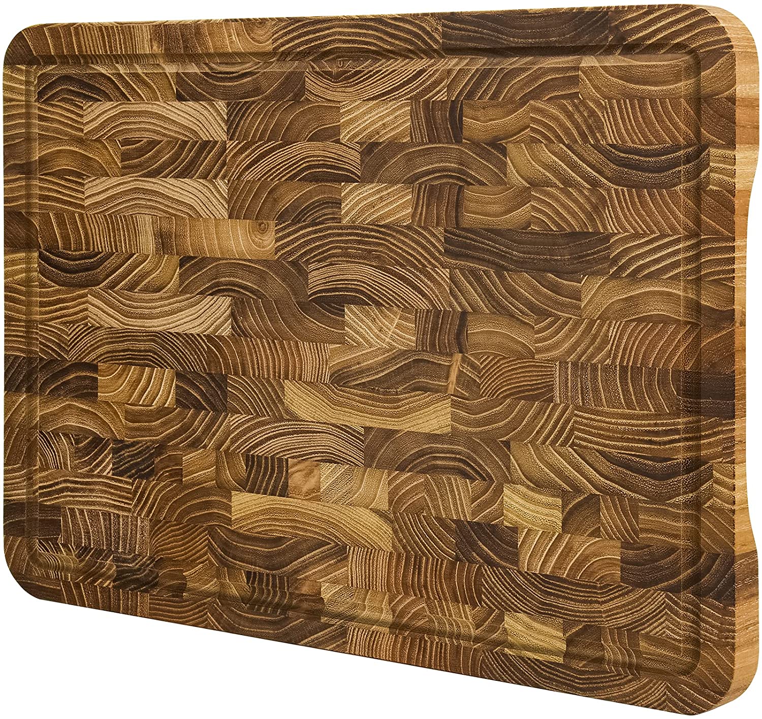 Price:$21.99 Grain Teak Wood Cutting Boards, Kitchen Chopping Board with Juice Groove & Handles, Natural Wood Butcher Block for Meat, Vegetables, Fruits, Bread, Cheese: Home & Kitchen