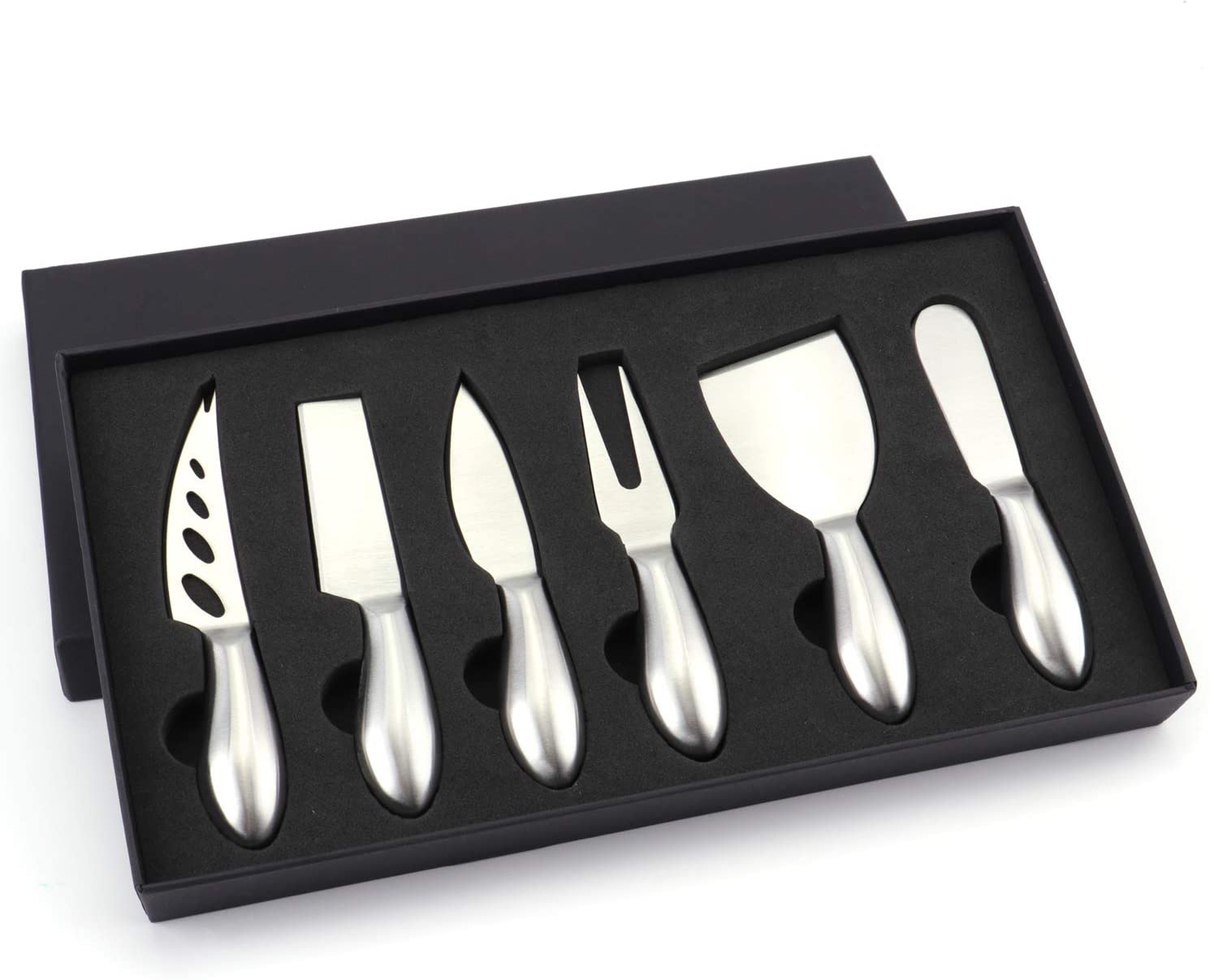 Price:$24.99 6-Piece Premium Stainless Steel Cheese Knife Set, Complete Stainless Steel Cheese Knives Collection, Gifts for Birthday/Parties/Wedding/ Bridal Shower/ Thanksgiving/ Christmas (Gift-Ready Set): Home & Kitchen