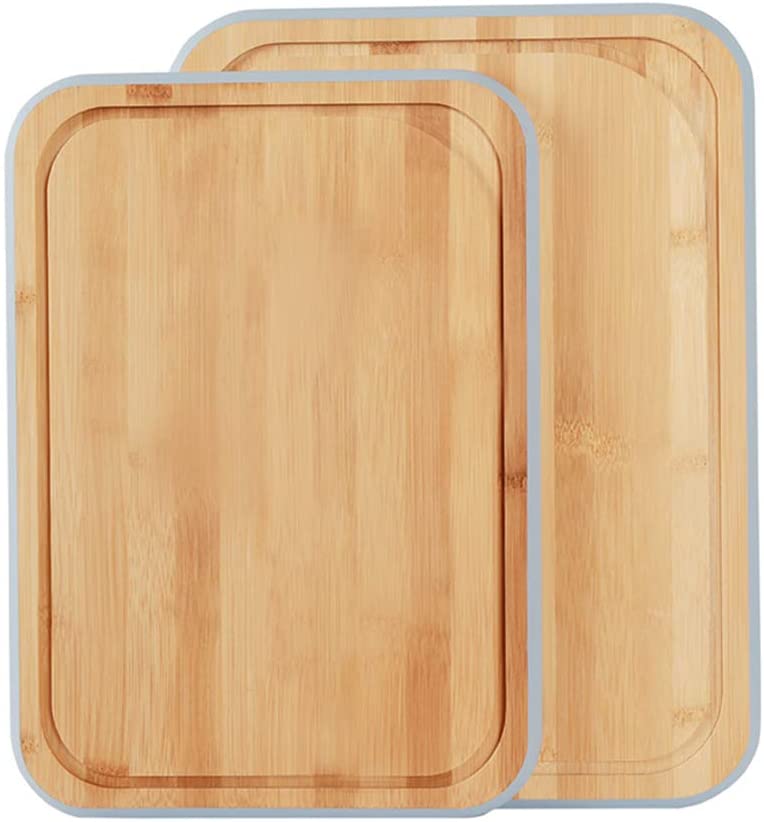 Price:$19.99 Bamboo Cutting Board - Ideal Cutting Board for kitchen, Bamboo Serving Board, Best Chopping Board for Vegetables, Meat, Cheese, (Blue 2pcs(35x25/38x28cm): Home & Kitchen