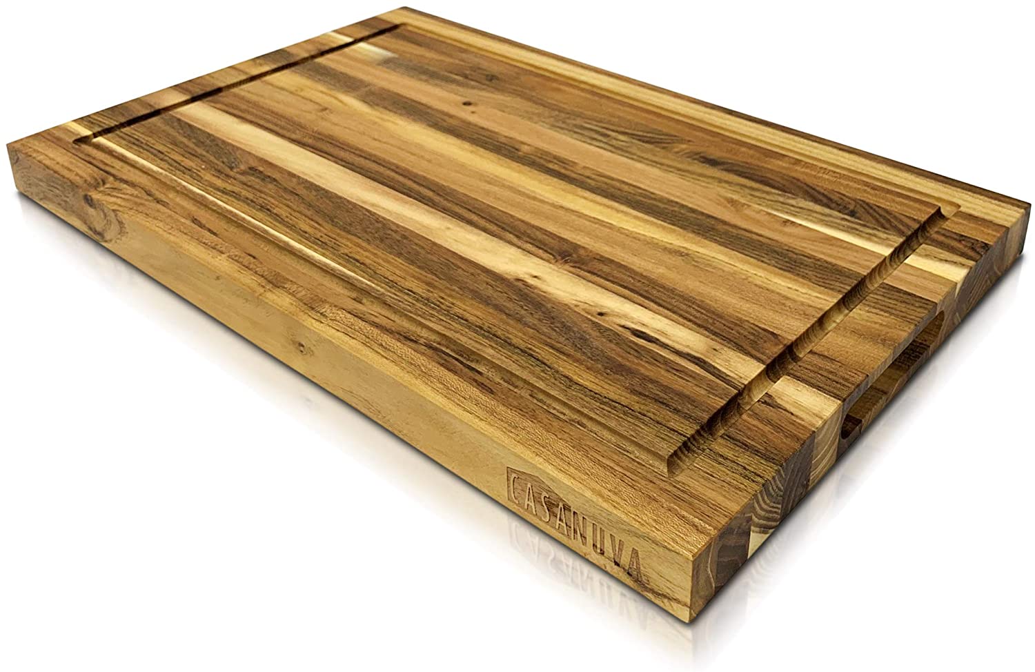 Price:$31.99 Large Teak Wood Cutting Board 18x12x1.12 Butcher Block With Juice Groove & Gift Box (Teak): Home & Kitchen
