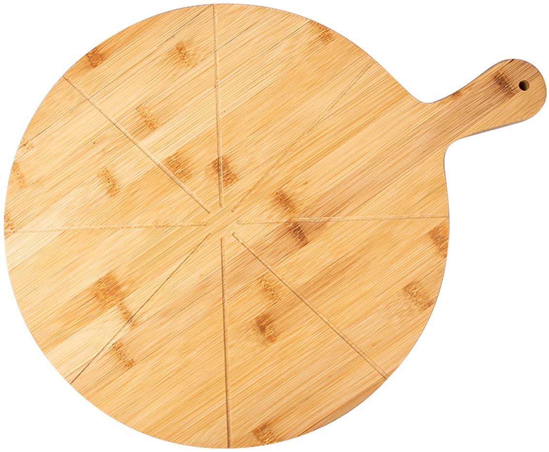 Price:$16.99 Bamboo Kitchen TrayBamboo Pizza Board with Handle 13.5 Inch Cutting Boards, Cheese Paddle Board, Bread and Crackers Platter Serving Board.: Home & Kitchen