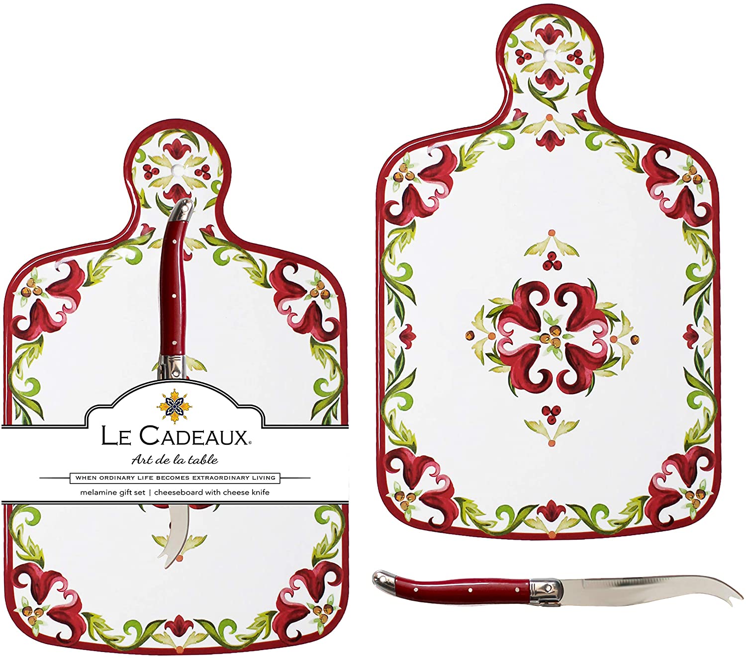 Price:$38.00 Cadeaux Vischio Holiday Collection Melamine Cheeseboard Gift Set: Home & Kitchen