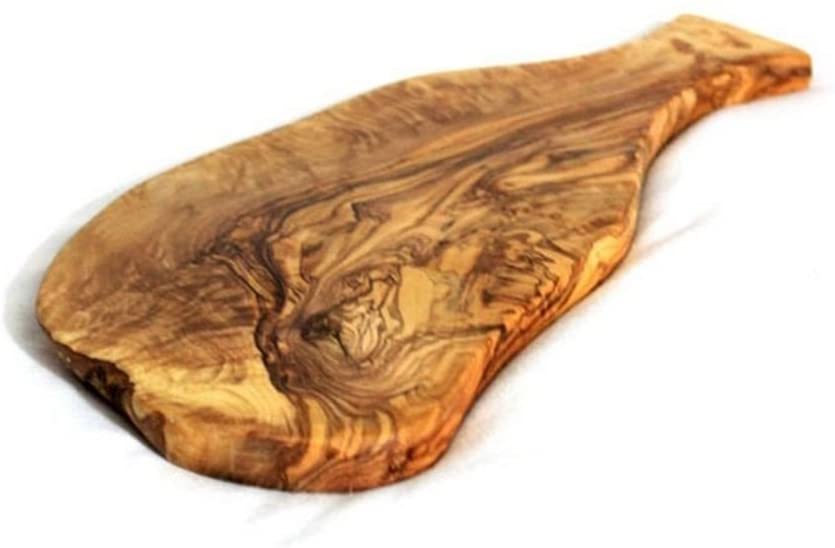 Price:$49.99 Med Olive Wood Chopping Cheese Serving Board with Handle, 15.5" : Home & Kitchen