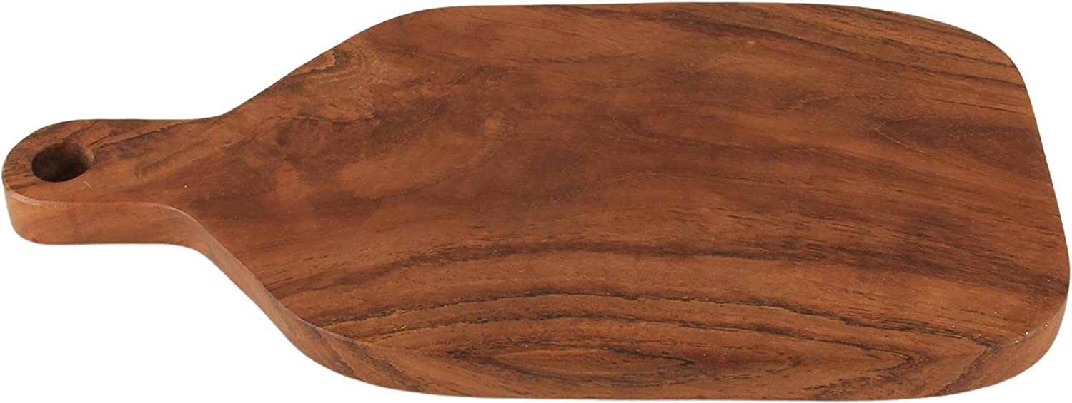 Price:$19.99 Hand Crafted Teak Wood Serving Platter Charcuterie, Cheese & Cutting Board with Handle Grip for Kitchen (Rectangular) : Home & Kitchen