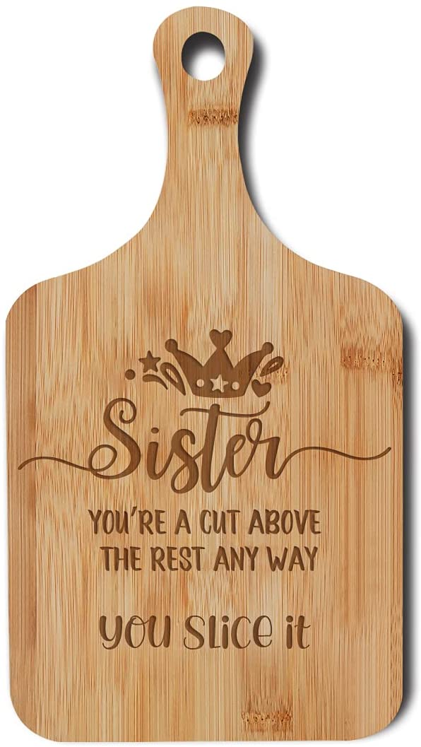 Price:$19.99 Sister Recipe Bamboo Engraved Cheese Cutting Board, Rustic Farmhouse Kitchen Decor for Friend, Sister, Cook Lovers, Birthday, Thanksgiving, Christmas Friendships Gifts: Home & Kitchen