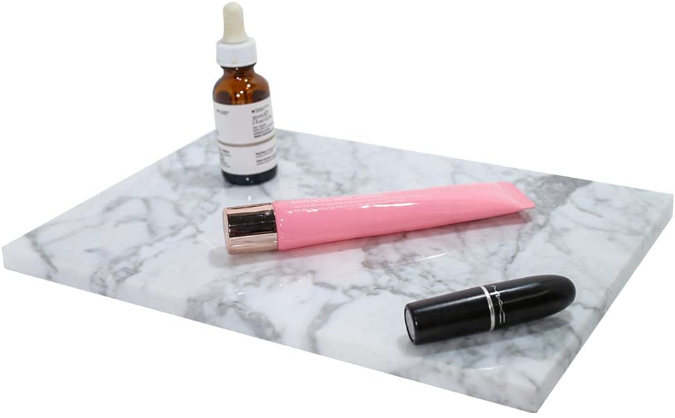 Price:$28.90 Marble Cheese Plates, Cutting Board, Serving Tray - Tea, Coffee, Breakfast, Snacks, Cheese - Use in Kitchen, Bathroom, Office，Counter, Bathroom, Dresser, Nightstand or Desk : Home & Kitchen