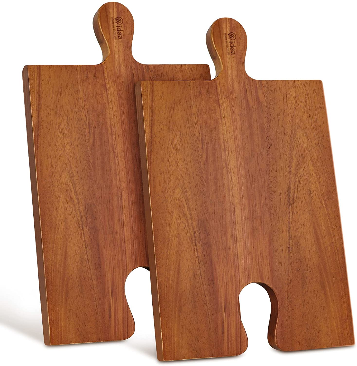 Price:$16.99 Wood Cutting Board Cheese Board with Handle Set of 2 - Wood Charcuterie Platter Serving Tray for Cheese, Crackers, Meat And Wine- Great for Birthday, Housewarming & Wedding Gifts: Home & Kitchen